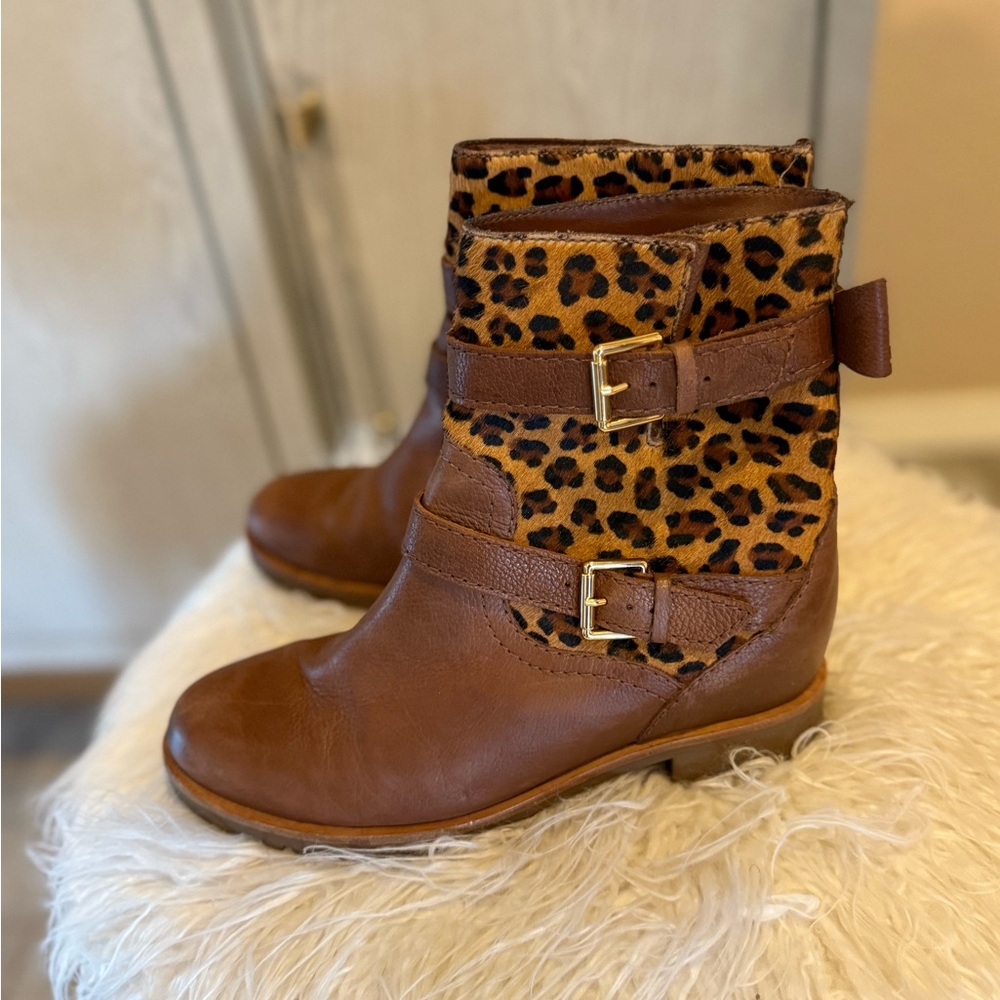 Kate spade Leopard Print and Brown leather Boots